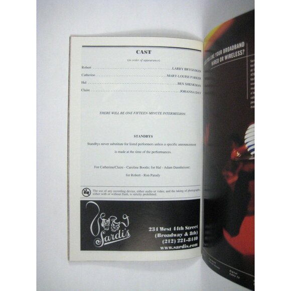 Proof Playbill December 2000 Manhattan Theatre Mary Louise Parker Bryggman - Picture 7 of 9